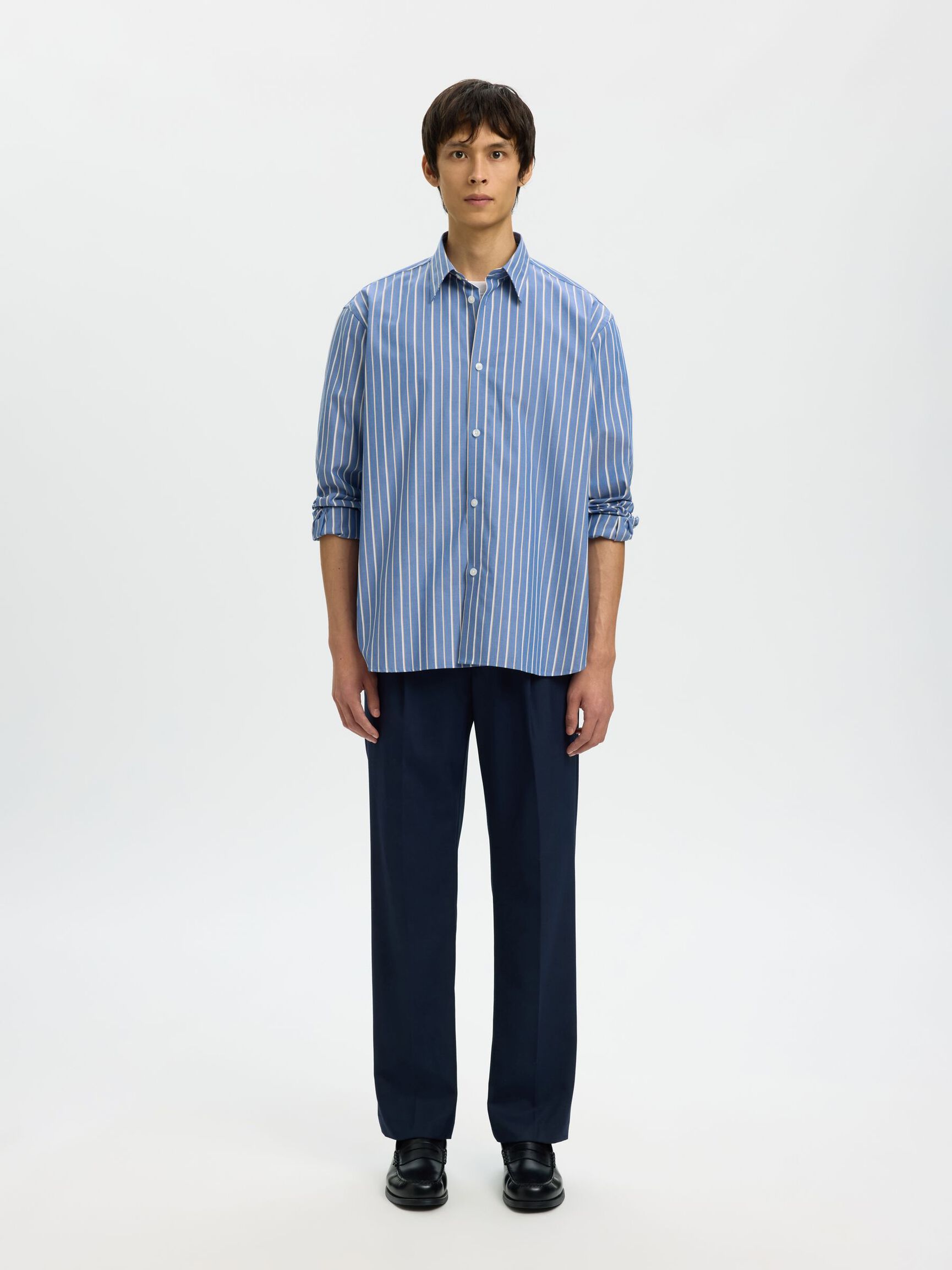 RELAXED FIT LANGARMHEMD, Medieval Blue, highres