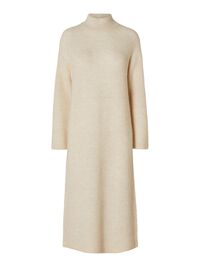 WOOL BLEND MAXI DRESS, Birch, highres