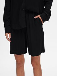 VISCOSE BLEND SHORTS, Black, highres