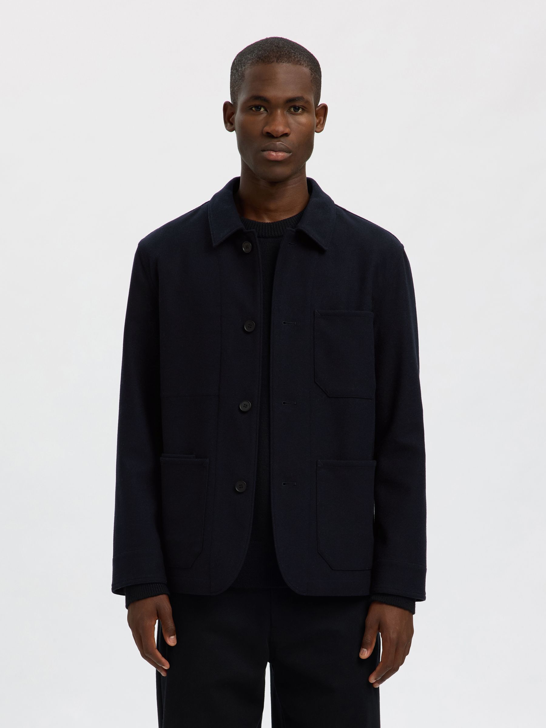 WOLLMIX BLAZER, Navy Blazer, highres