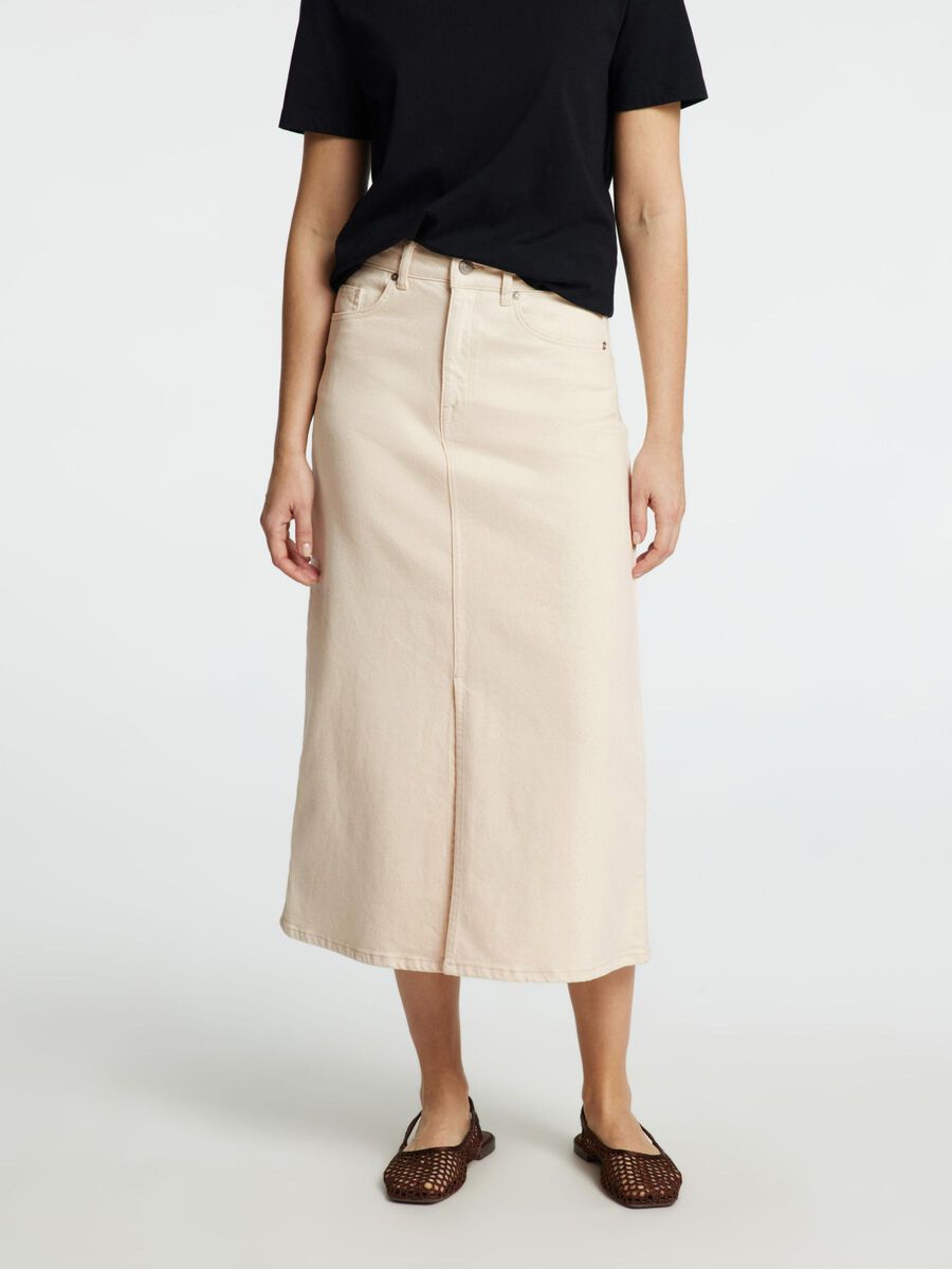 Selected MIDI DENIM ROK, Ecru, highres - 16096339_Ecru_003.jpg