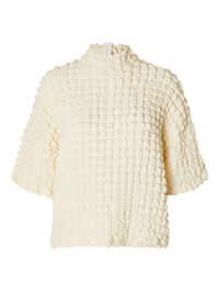 TEXTURED SHORT SLEEVED TOP, Snow White, highres