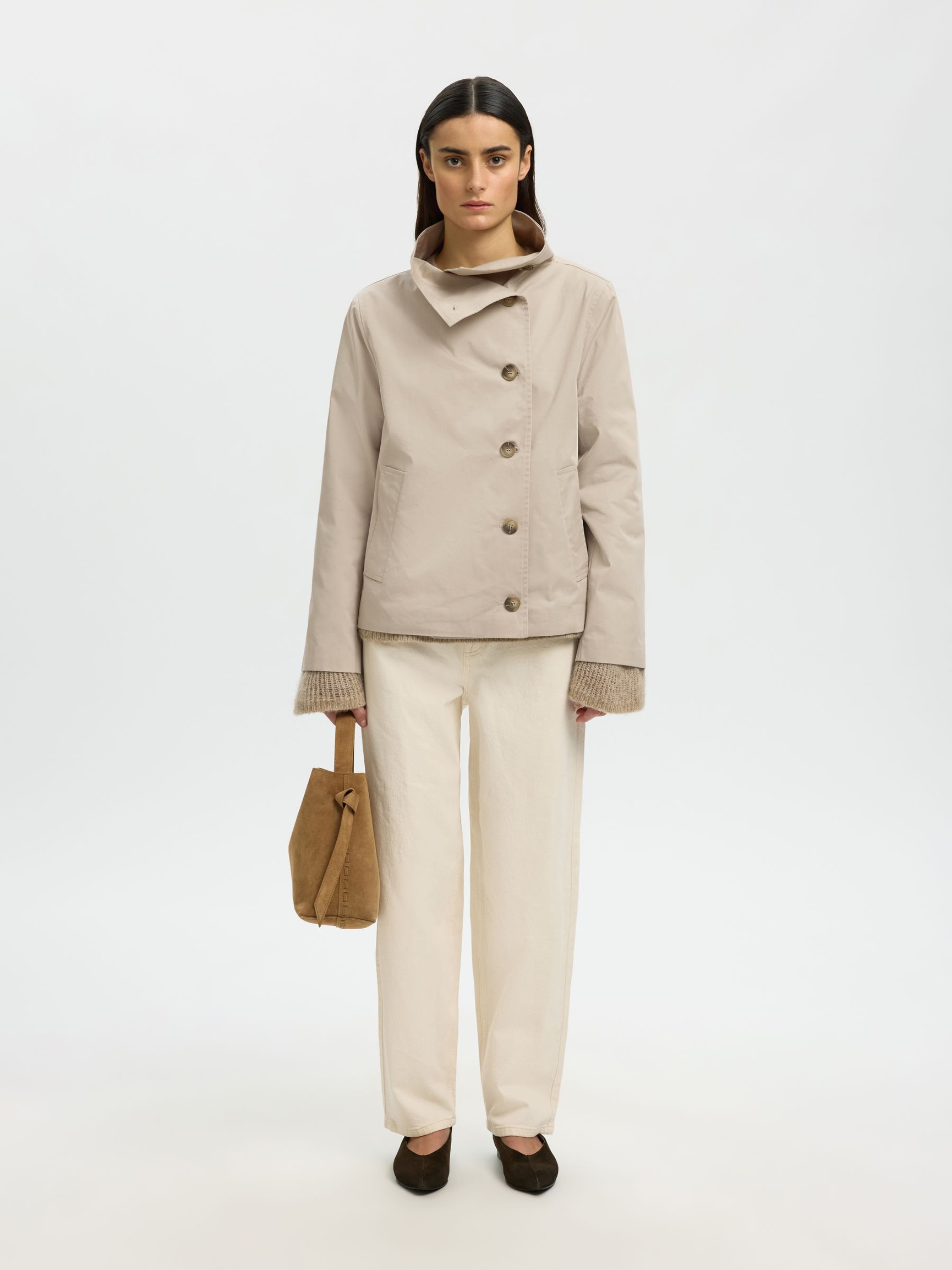 SHORT TRENCHCOAT, Pure Cashmere, highres
