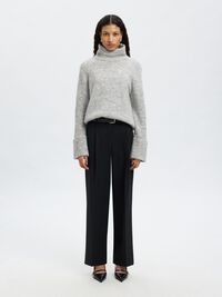 RULLEKRAVE ULDBLANDING STRIKTRØJE, Light Grey Melange, highres