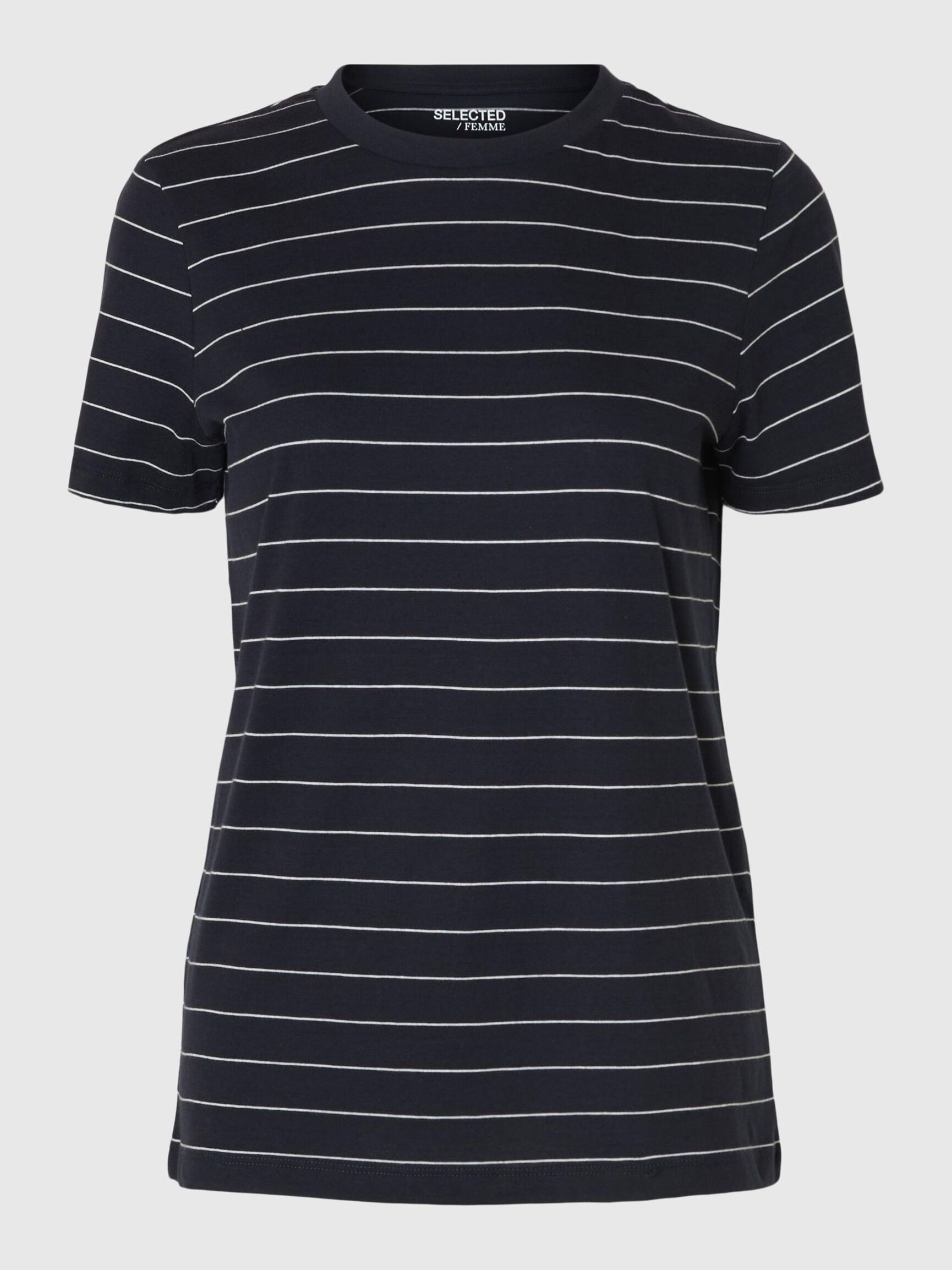 GESTREEPT KATOEN T-SHIRT, Dark Sapphire, highres