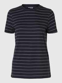 GESTREEPT KATOEN T-SHIRT, Dark Sapphire, highres