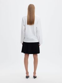 BRUSHED KNITTED SKIRT, Black, highres