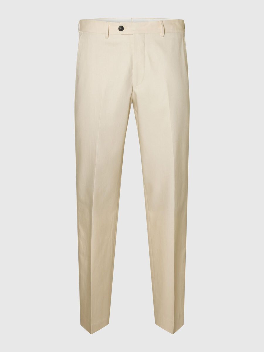 Selected STRAIGHT FIT SUIT TROUSERS, Oatmeal, highres - 16097069_Oatmeal_001.jpg