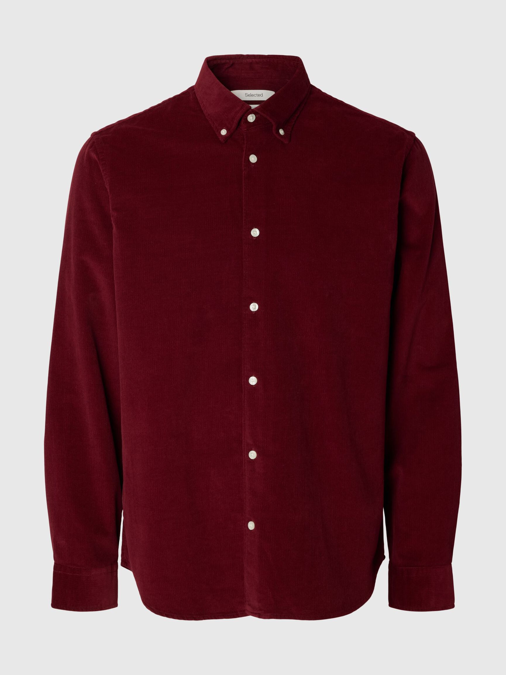 COTTON  CORDUROY SHIRT, Tawny Port, highres