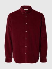 COTTON  CORDUROY SHIRT, Tawny Port, highres