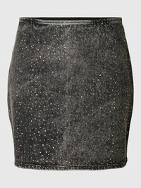 GLITZER JEANSROCK, Black Denim, highres