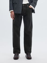 196 STRAIGHT FIT JEANS, Black Denim, highres