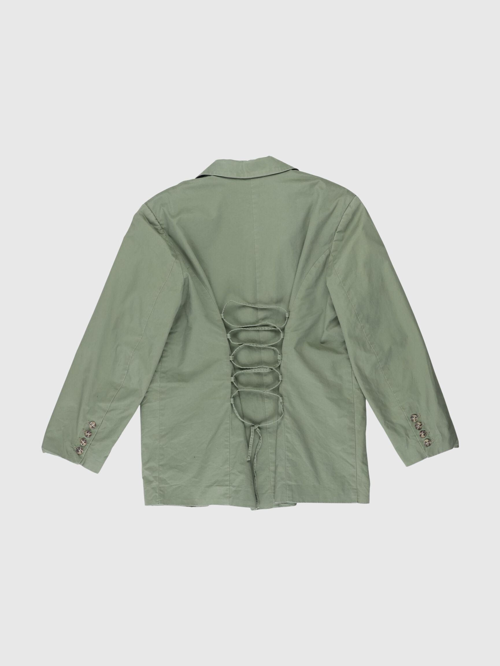 DREW OVERSIZED STRING DETAIL BLAZER, Laurel Green, highres