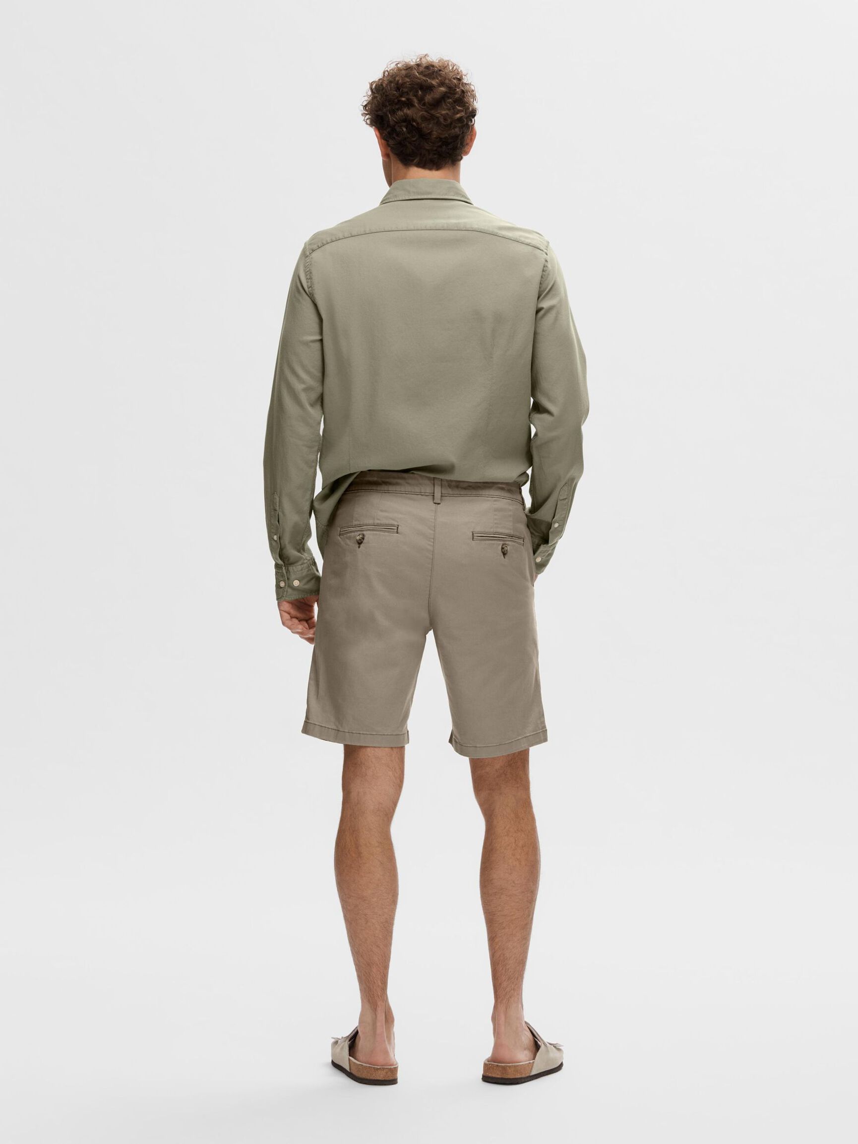 SLIM-FIT CHINO SHORTS, Greige, highres