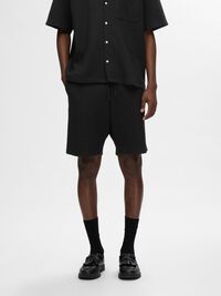 VÅFFLAD SHORTS, Black, highres