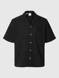 Selected WAFFLED SHORT SLEEVED SHIRT, Black, highres - 16094904_Black_001.jpg