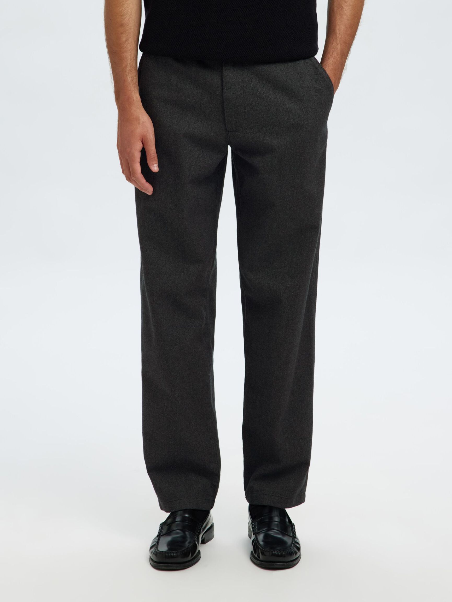 175 SLIM FIT BRUSHED CHINO, Dark Grey, highres