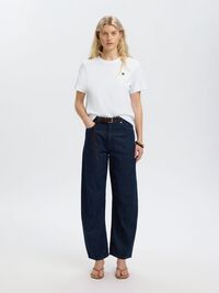 EMBROIDERED CREWNECK T-SHIRT, Bright White, highres