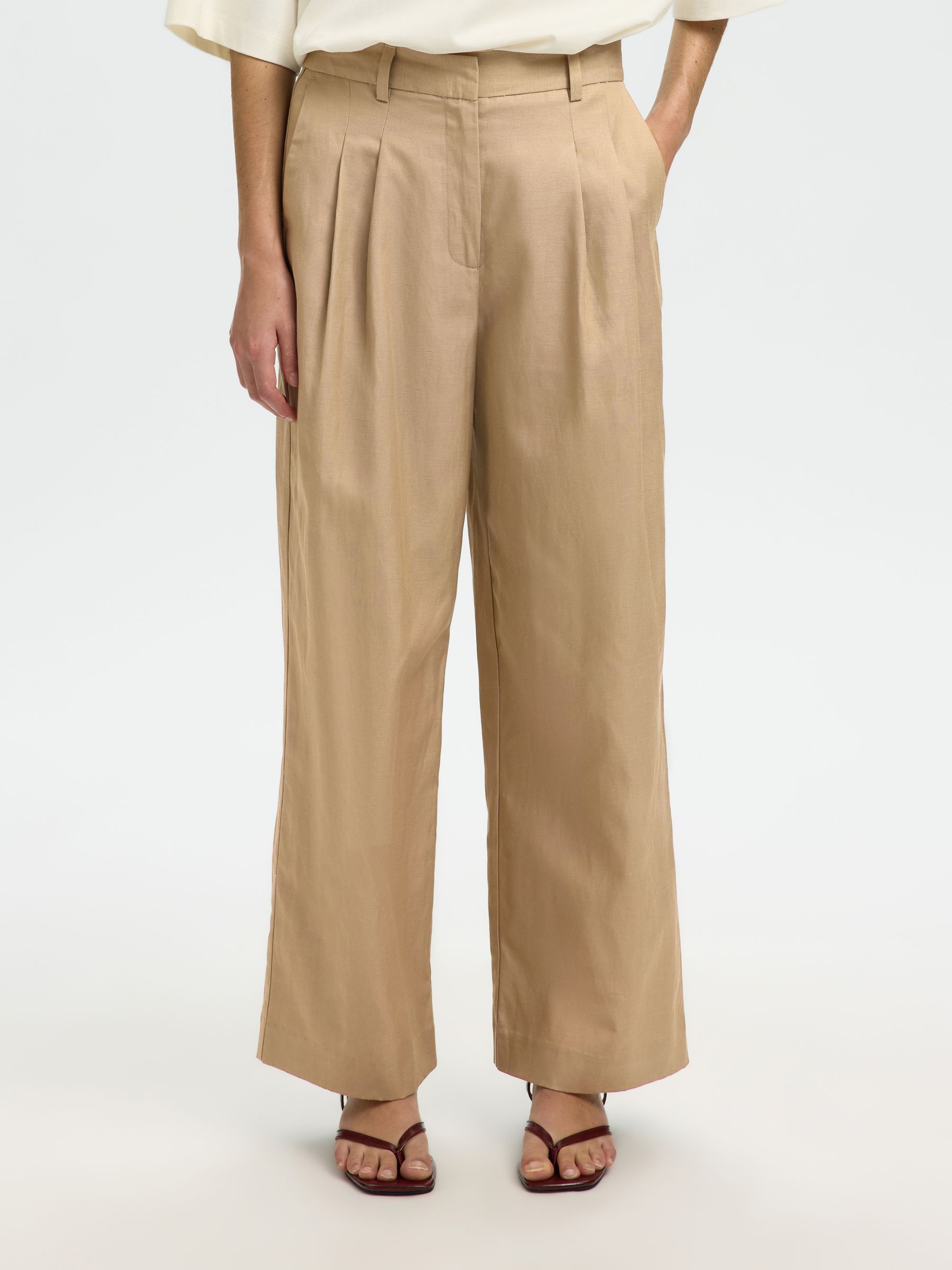 HIGH WAIST WIDE LEG HOSE, Weathered Teak, highres