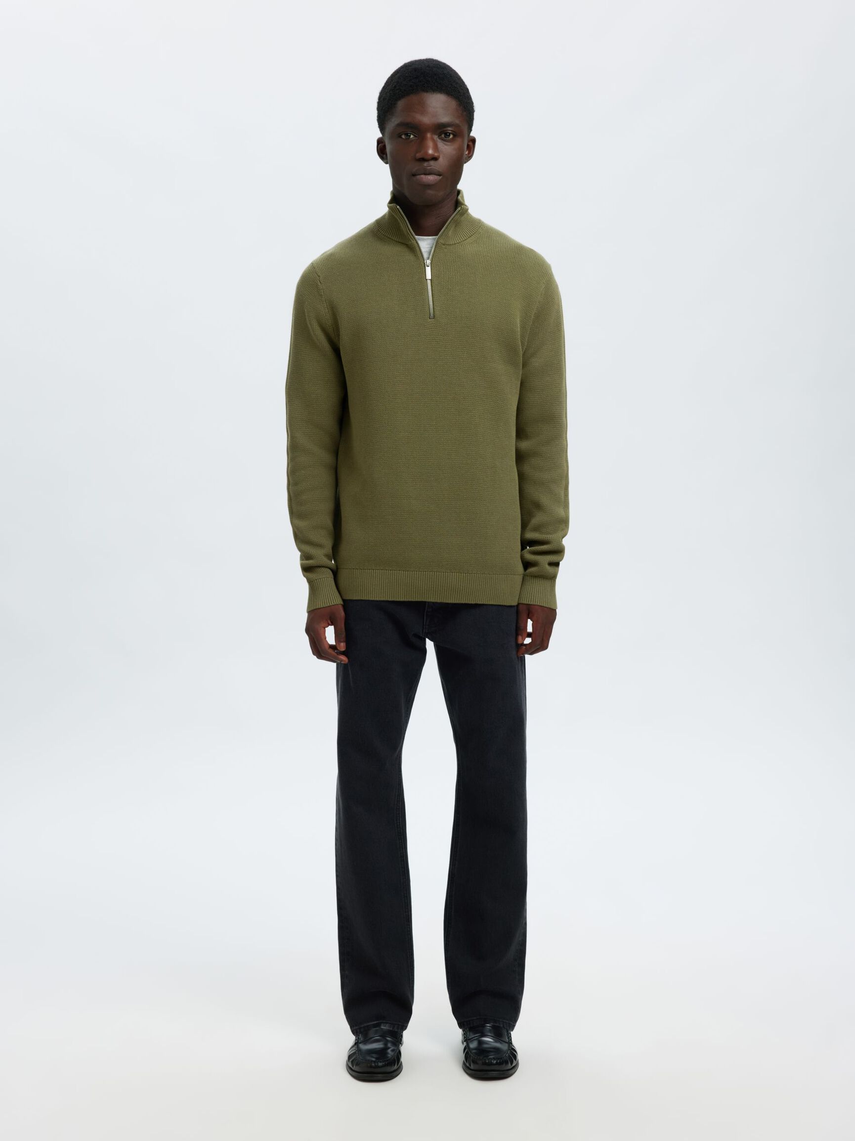HALF-ZIP PULLOVER, Deep Lichen Green, highres
