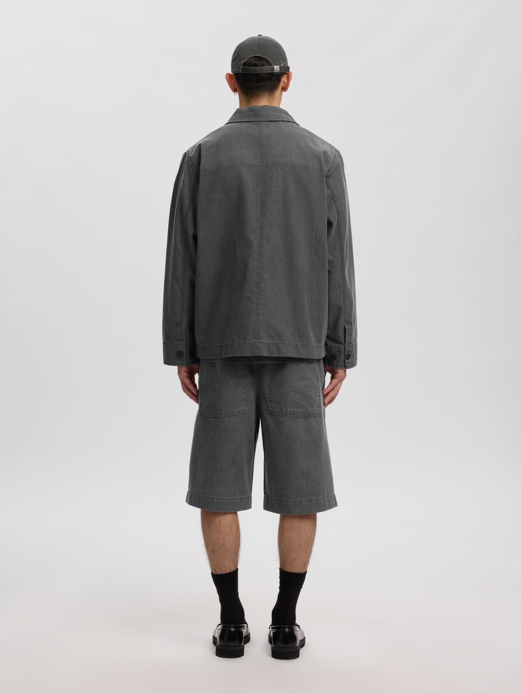 SELVEDGE DENIM SHORTS, Light Grey Denim, highres