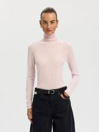 MERINO WOOL TURTLENECK, Winsome Orchid, highres