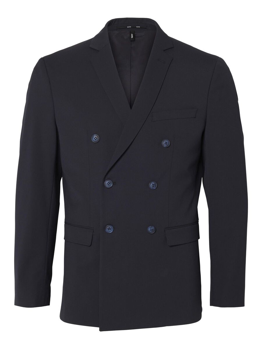 Selected VISKOSEBLANDING SLIM FIT DOBBELTRADET BLAZER, Navy Blazer, highres - 16090469_NavyBlazer_001.jpg