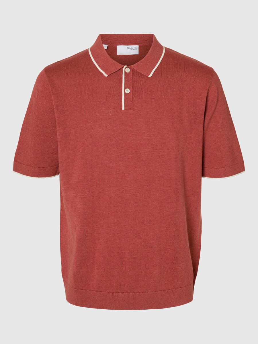 Selected STRICK POLO SHIRT, Etruscan Red, highres - 16096391_EtruscanRed_1168001_001.jpg