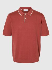 GEBREIDE POLO, Etruscan Red, highres