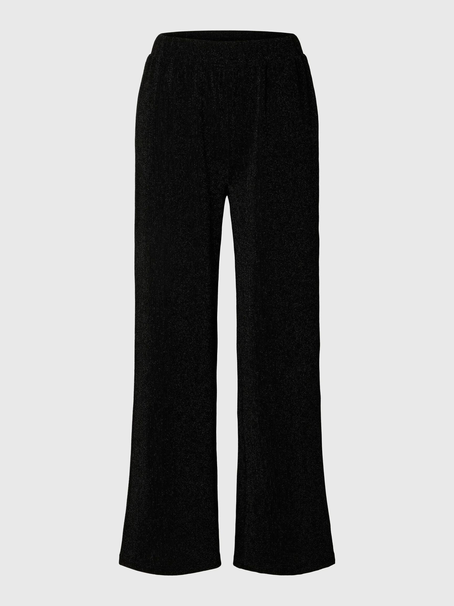 GLITTER HIGH WAISTED TROUSERS, Black, highres
