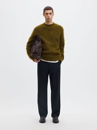 MOHAIRBLANDNING TRÖJA, Fir Green, highres