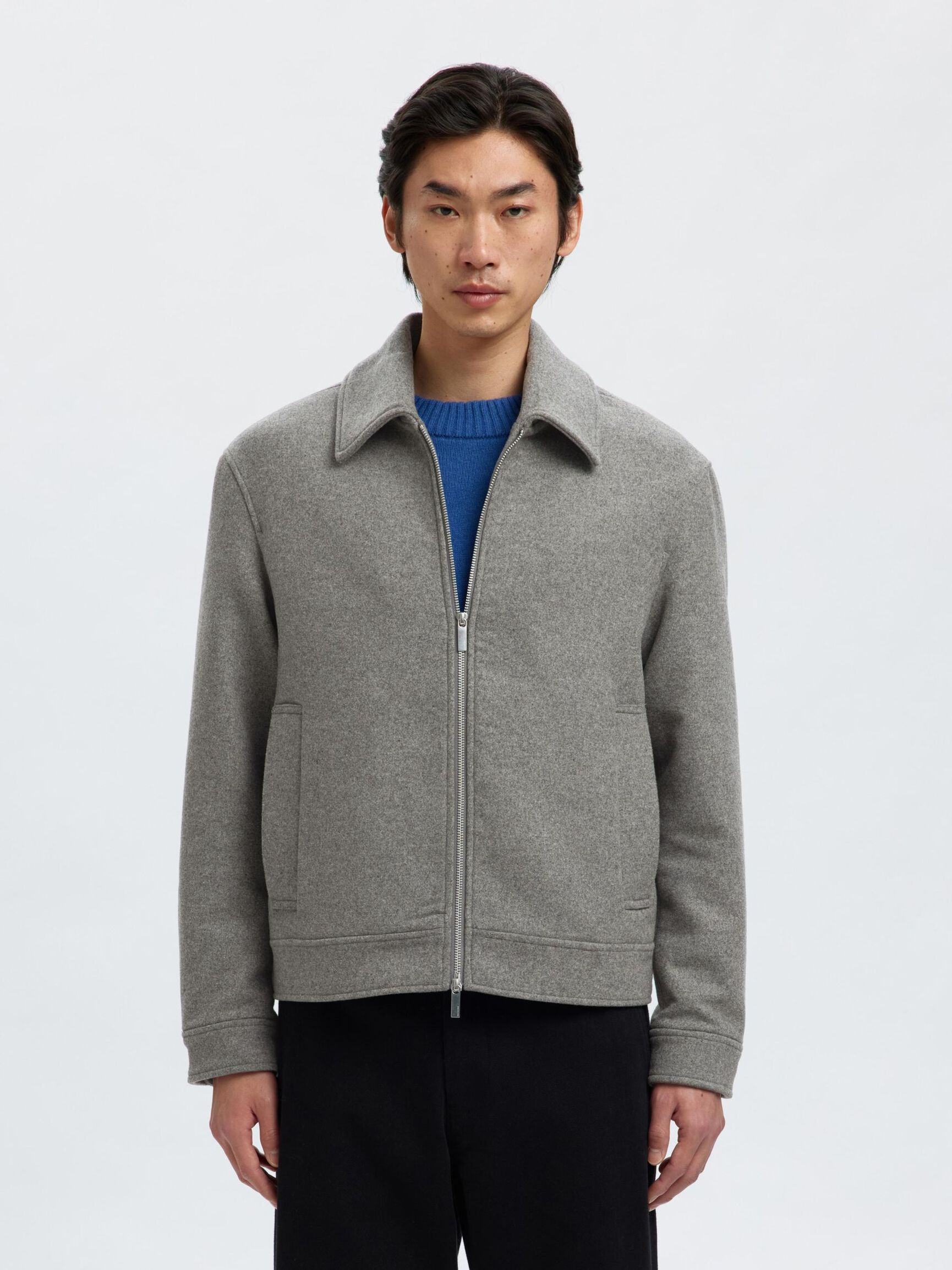 WOLLMIX KURZJACKE, Grey Melange, highres