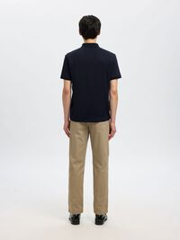 ZIPPER POLO SHIRT, Sky Captain, highres