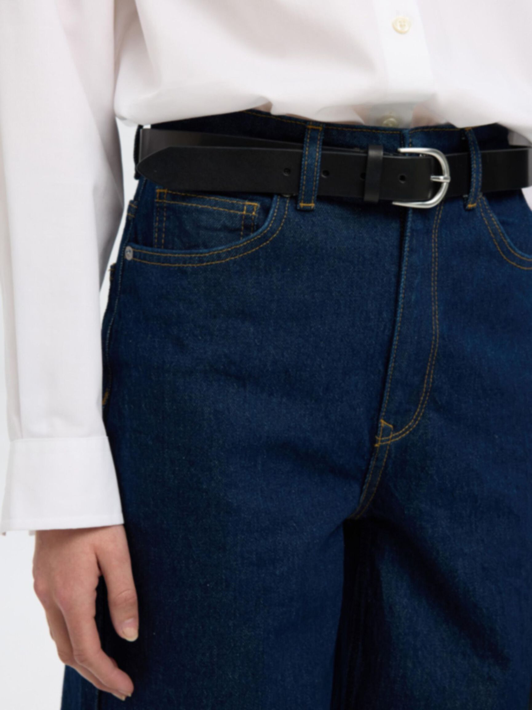 DENIM BERMUDA SHORTS, Dark Blue Denim, highres