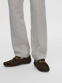 SUEDE HORSEBIT LOAFERS, Black, highres