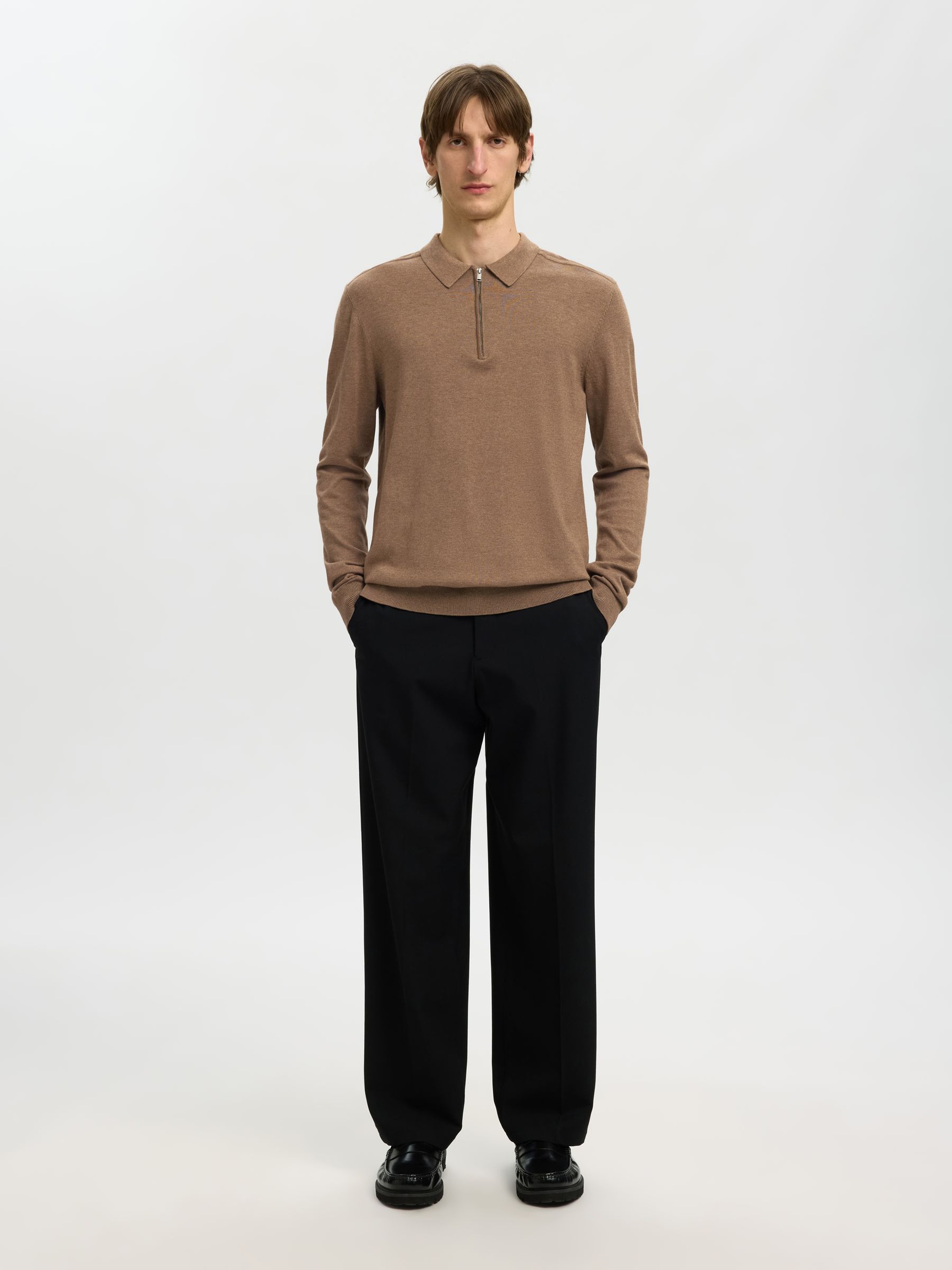 POLO A MANICHE LUNGHE, Teak, highres