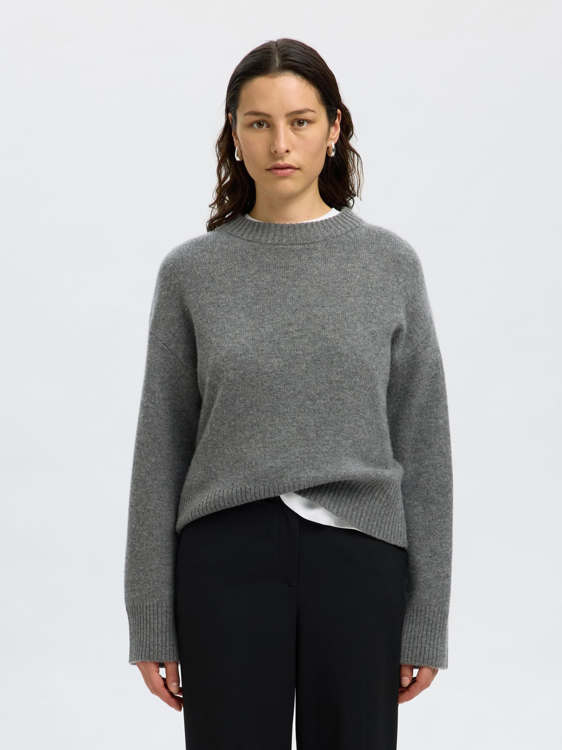 PULLOVER, Medium Grey Melange, highres