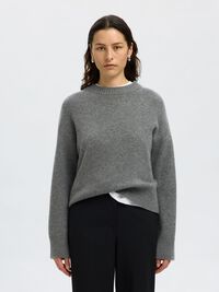 PULLOVER, Medium Grey Melange, highres