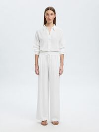 VISCOSE BLEND TROUSERS, Snow White, highres