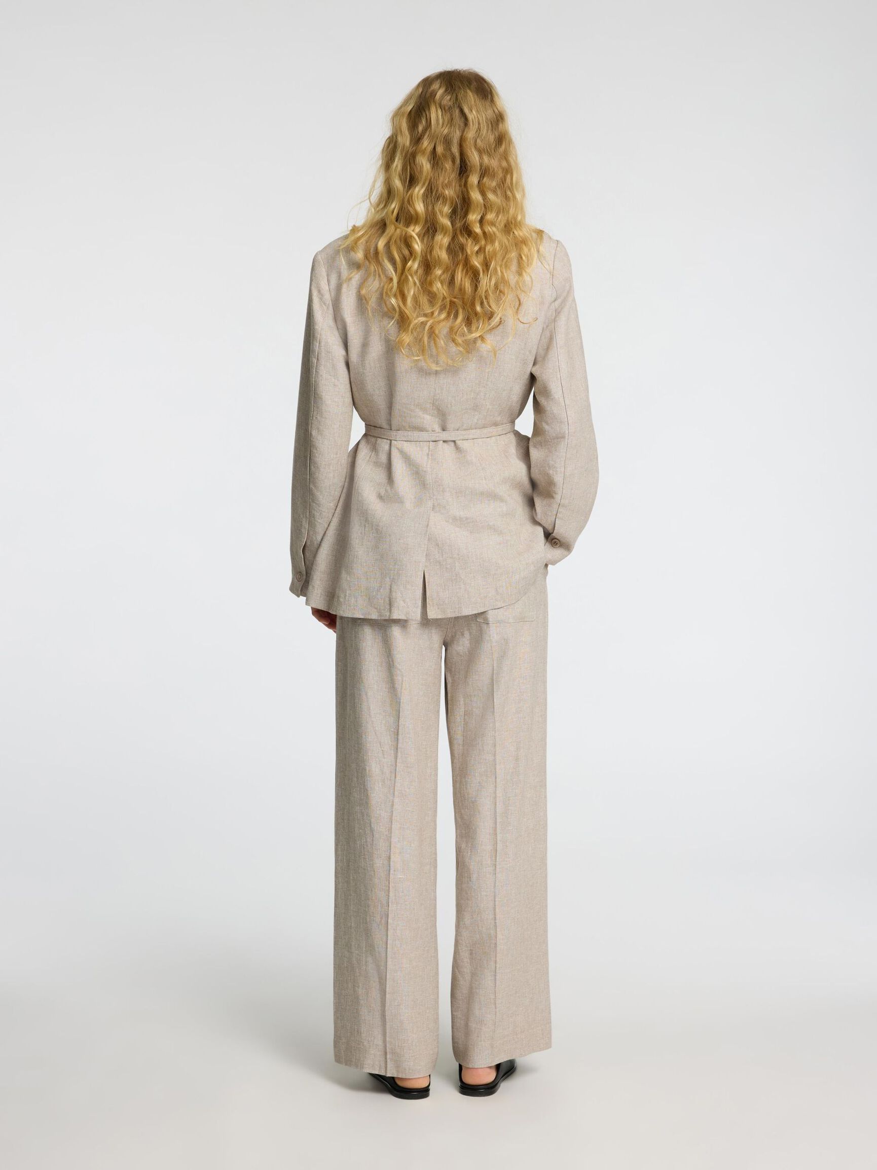 TAILORED WIDE-LEG TROUSERS, Sepia Tint, highres