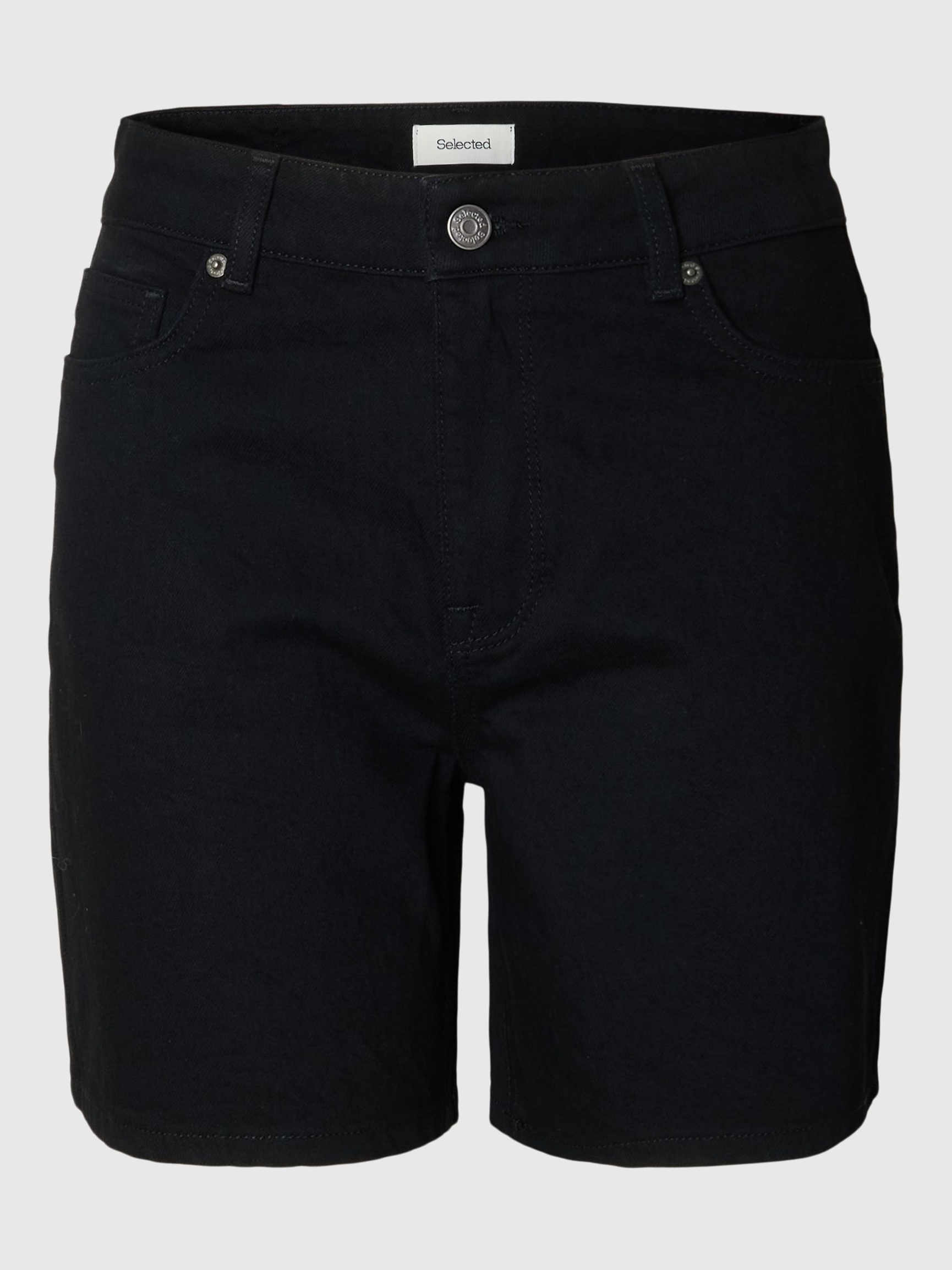 HØJTALJET DENIMSHORTS, Black Denim, highres
