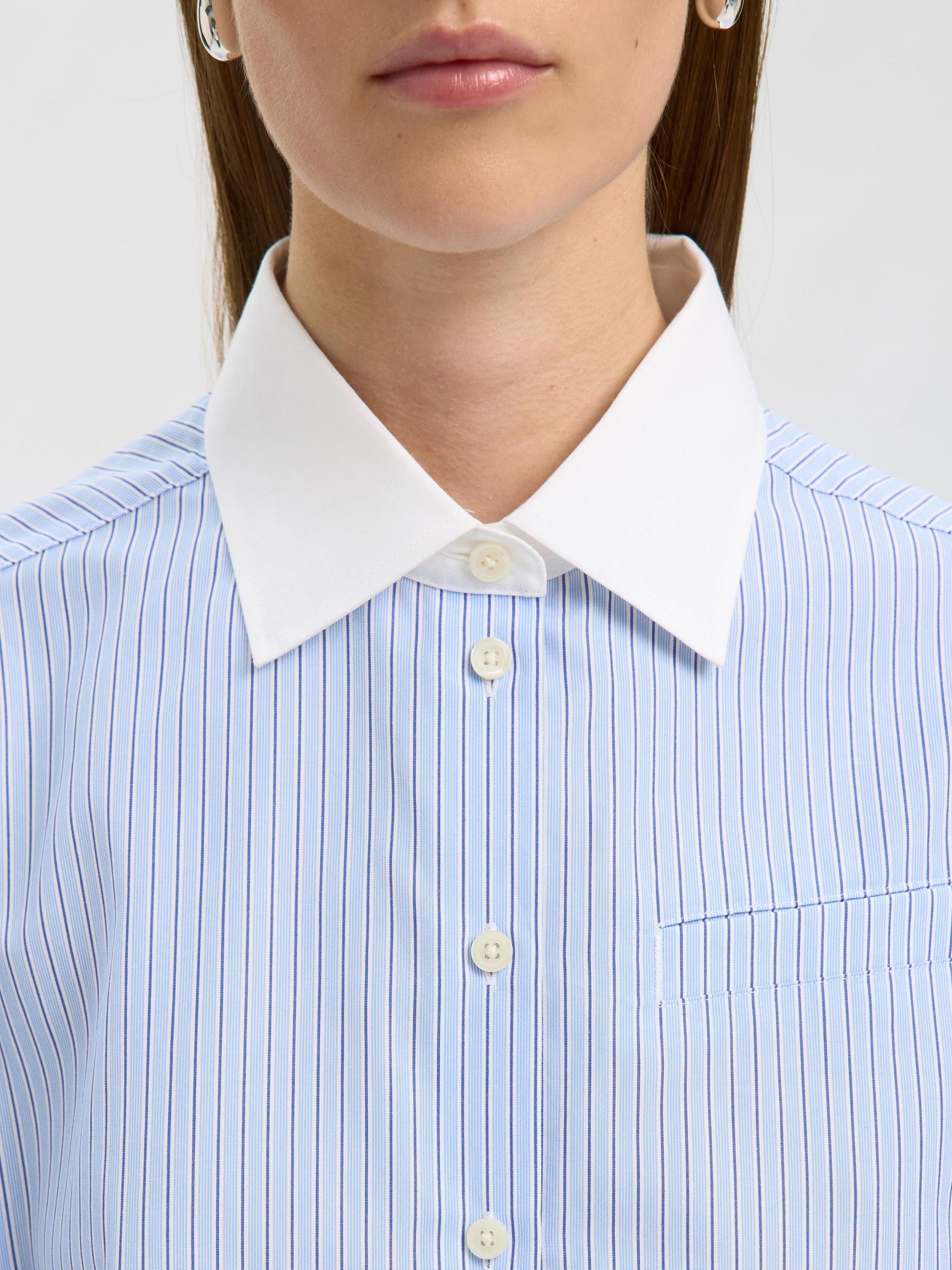 RELAXED FIT KATOEN OVERHEMD, Cashmere Blue, highres