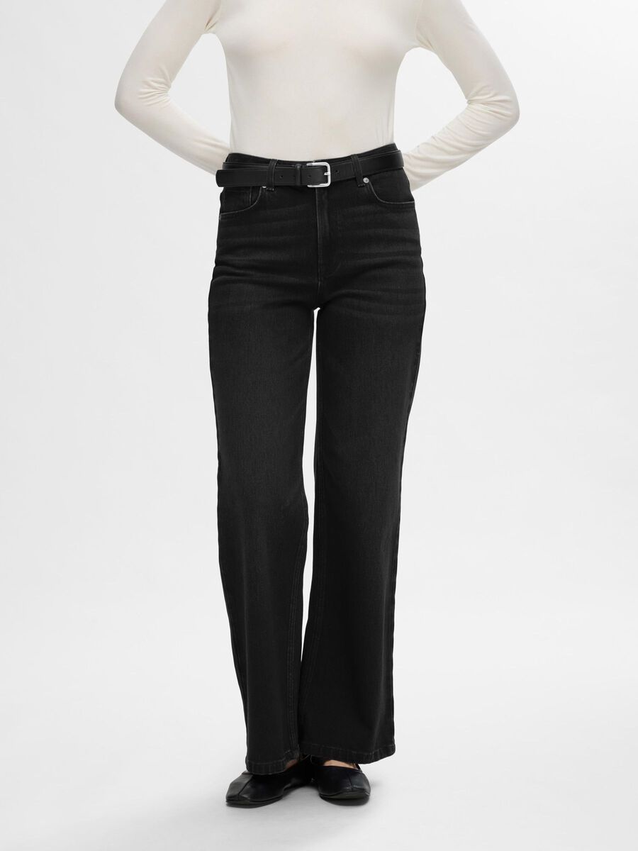 Selected BLACK WIDE FIT JEANS, Black Denim, highres - 16090237_BlackDenim_003.jpg