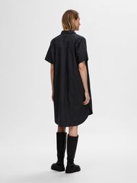 COTTON SHIRT DRESS, Black, highres