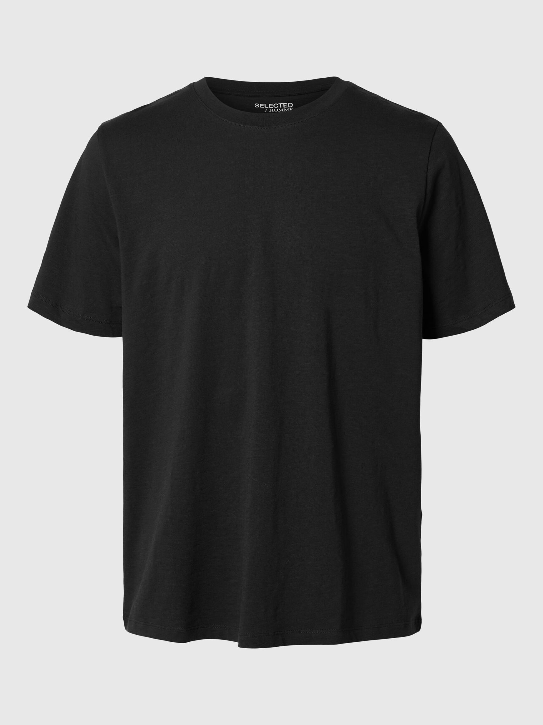 SLUB-BOMULL T-SKJORTE, Black, highres