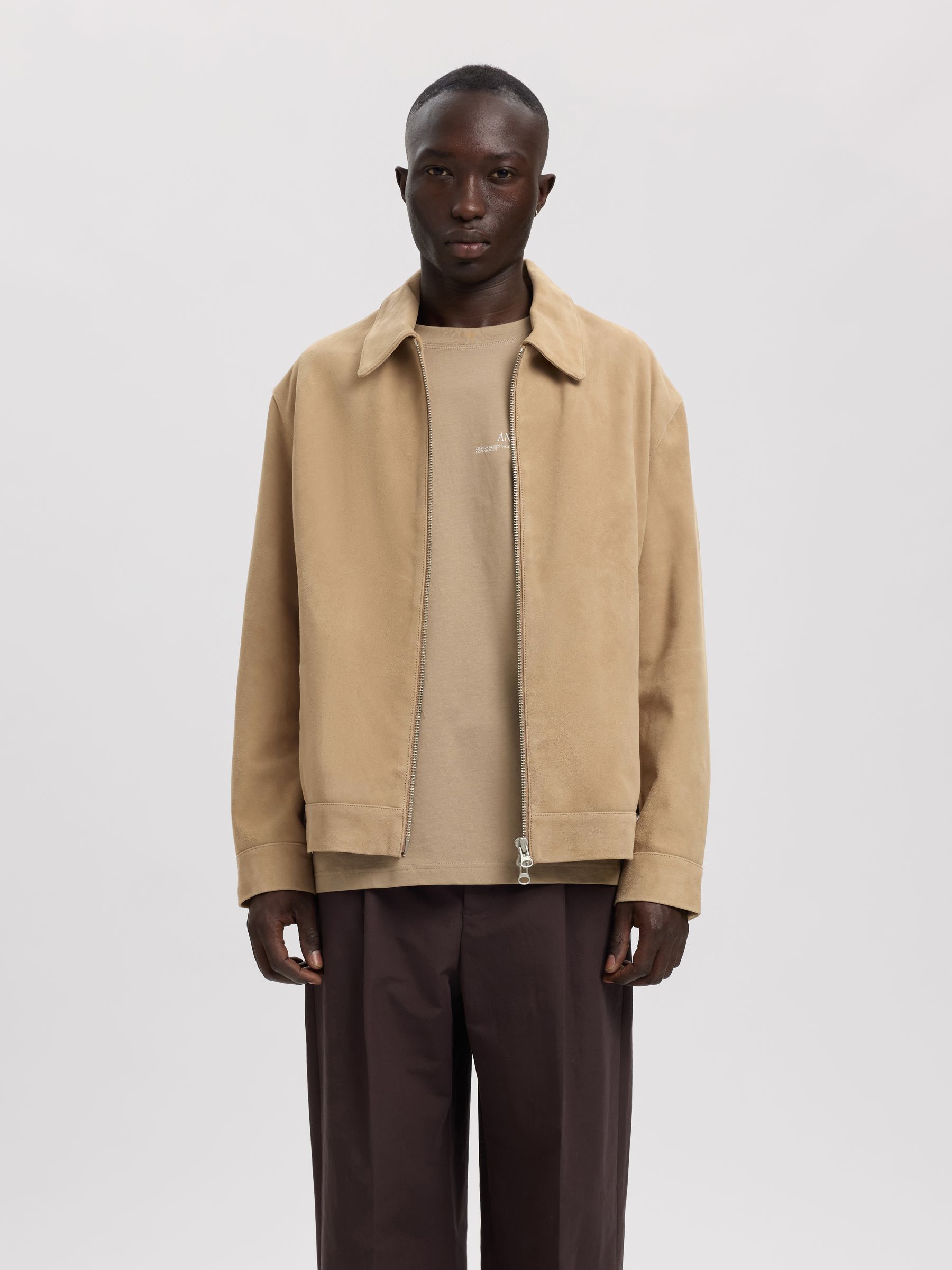 SUEDE JACKET, Weathered Teak, highres