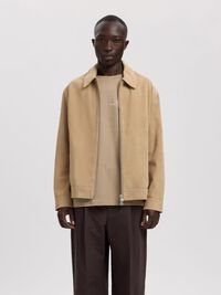 SUEDE JACKET, Weathered Teak, highres