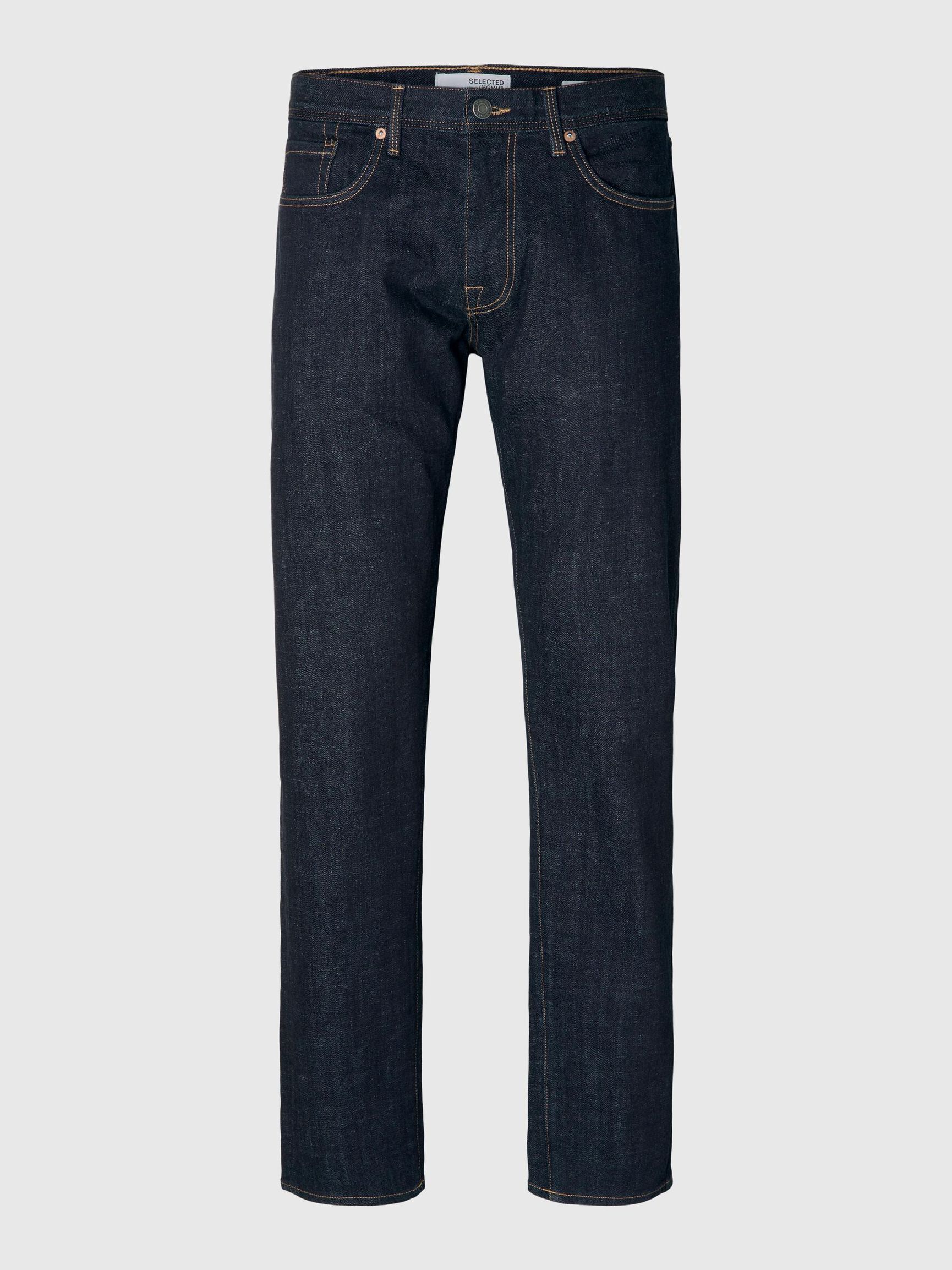 196 STRAIGHT FIT MÖRK TVÄTT JEANS, Blue Denim, highres
