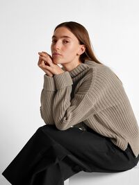 OVERSIZED JUMPER, Greige, highres