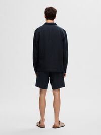 LONG-SLEEVED LINEN BLEND OVERSHIRT, Sky Captain, highres